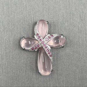 Rose quartz and amethyst pendant